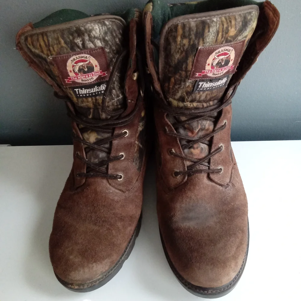 Brahma Mens Thinsulate Camo Boots Lace Up Suede Leather‎ Size 11